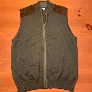 Cotton Full-Zip Sweater Vest